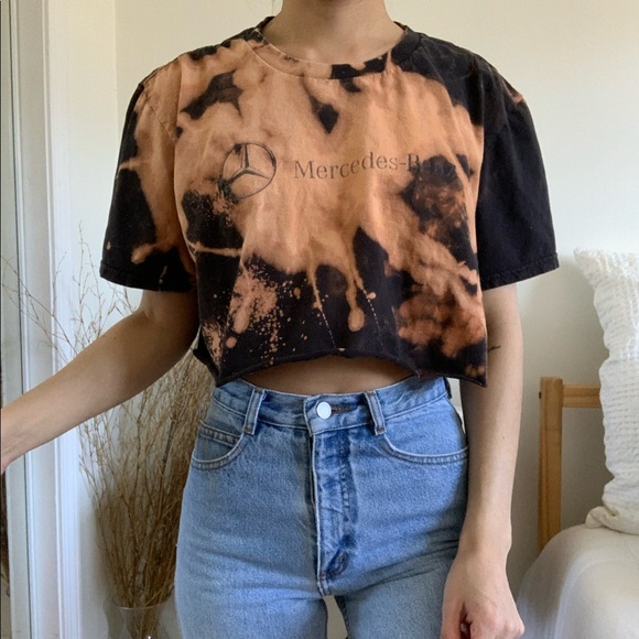 black bleached crop top